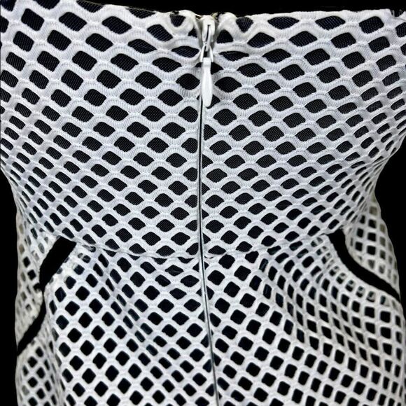 TopShop Black Slip Dress with White Mesh Overlay Size 6 - Picture 4 of 12